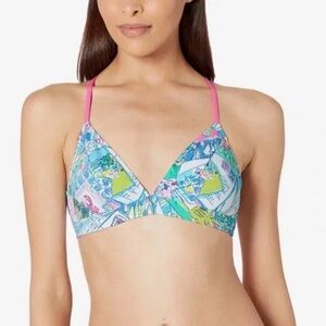 Lilly Pulitzer Wish You Were Here L38260 Tasi Bikini Top Women Size 8 NEW